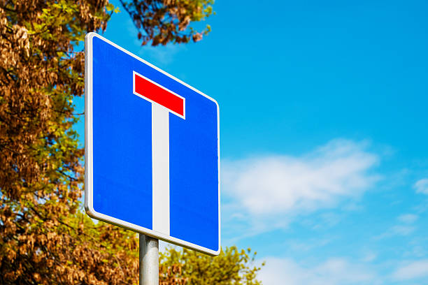 istock European Dead End traffic sign with copy space 2212273815