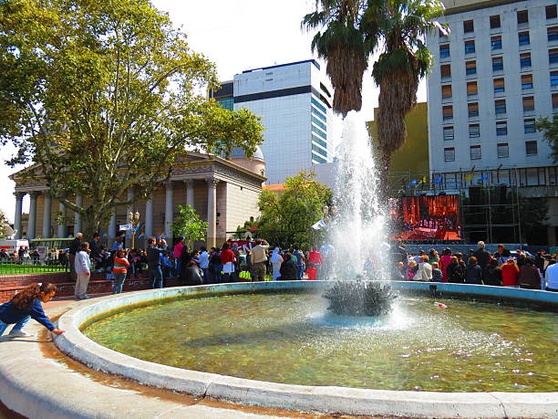 Buenos Aires, Argentina - 03.17.2013 The Plaza de Mayo (May Square) .People near of the Metropolitan Cathedral in Buenos aires city.  Pope Conclave's. People waiting for Pope election conclave in Sistine Chapel in Plaza de Mayo Square  after the Cardinal vote for a new Pope. It is a day of the Conclave to elect a Pope Francesco.