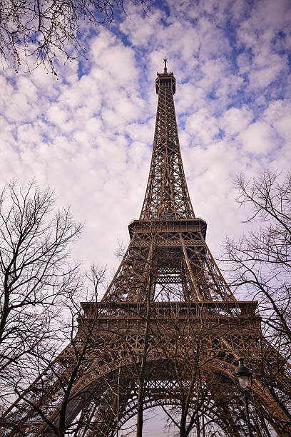 istock Eiffel Tower and Winter Trees Against a Bright Paris Sky 2212296312
