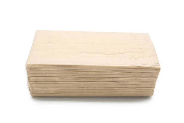 istock Brown tissue paper pack isolated on white background. copy space. 2212310672