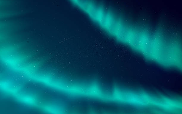 istock Aurora borealis glowing in starry night sky. Cosmic light waves. Magical and dreamy atmosphere. Northern lights for space or fantasy design. Vector illustration 2212313165