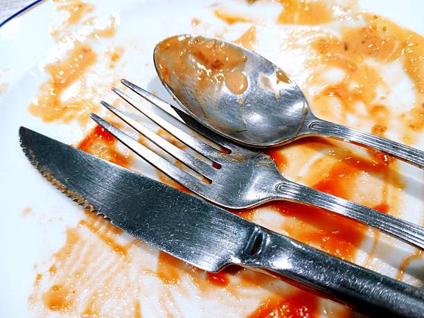 Dirty Utensils after finished eating.