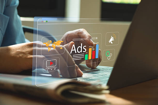istock Young man using laptop with Ads dashboard digital marketing strategy analysis for branding. 2212317618