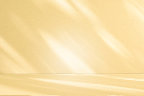 istock Studio style background wall decoration presentation uses white and beige tones. with shadows cast from a nearby window, concept creating a decorative 2212325221