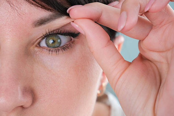 istock The woman has a drooping eyelid 2212329709