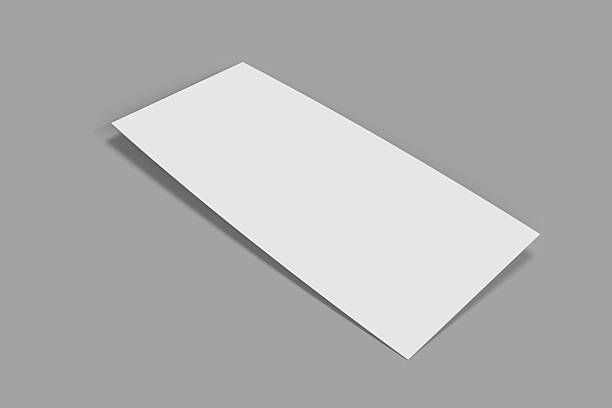 istock Realistic Dl Flyer Blank Mockup template isolated on background. Empty 3d landscape paper template for flyer, wedding invitation, postcard, gift card, note cards, voucher, greeting card, brochure 2212336280