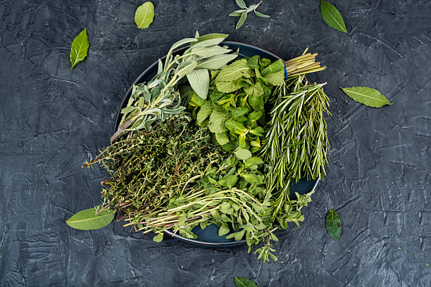 istock Fresh raw various spices herbs, seasoning. 2212339806