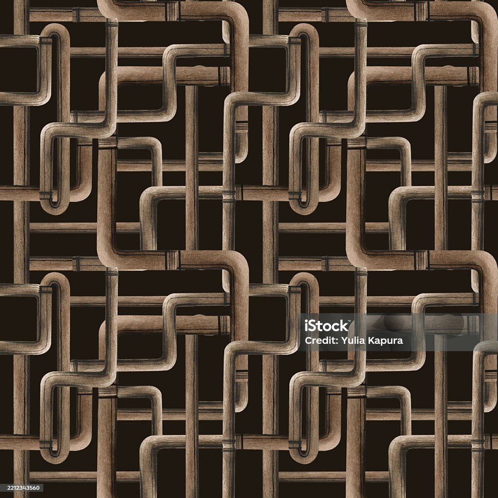 Interlocking Water Source Interlocking Copper Pipes Plumbing Pipeline With Connectors Seamless ...