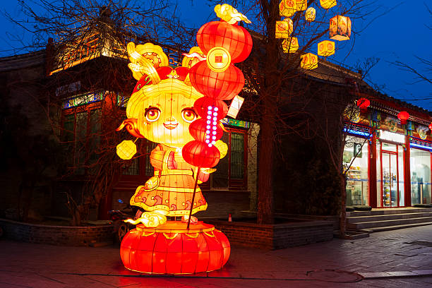 Chinese festive lantern at night, Chinese traditional lanterns at night