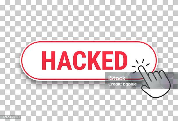 Hacking Button Hacked 3d Click Web Button With Hand Cursor On Blank Background Stock ...