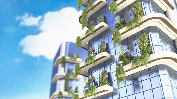 istock Modern building with greenery in urban setting embraces eco-friendly design and architecture elements 2212362449
