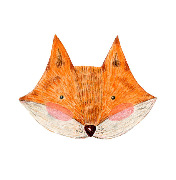istock Cute hand painting watercolor orange fox head 2212365759