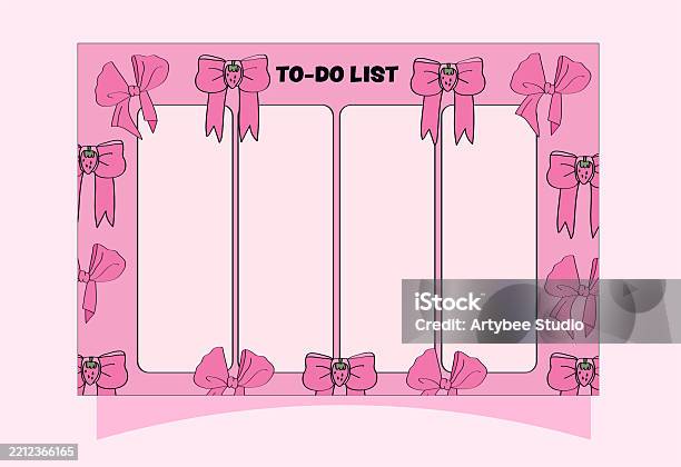 Notes Pink Ribbon Pink Ribbon Bowthemed Notepad Template Stock Illustration - Download ...