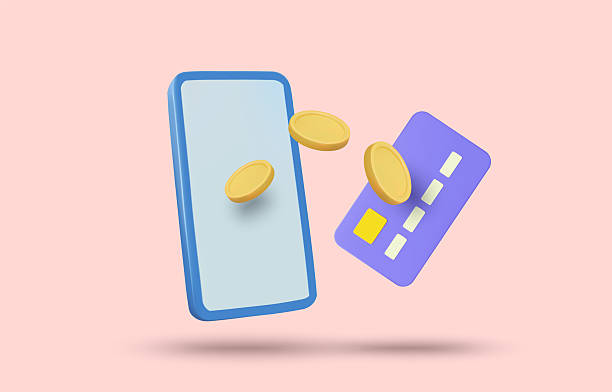 istock 3D illustration vector render of floating coin icon from credit card to mobile phone concept e-payment, mobile top-up, cashless transaction, credit to wallet, online shopping ,digital payment 2212368390