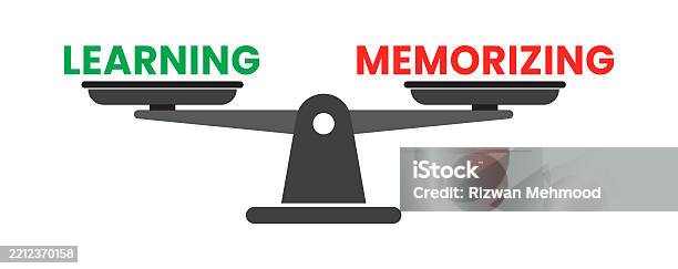 Learning Vs Memorizing Weighing Scale Infographic Vector Stock ...