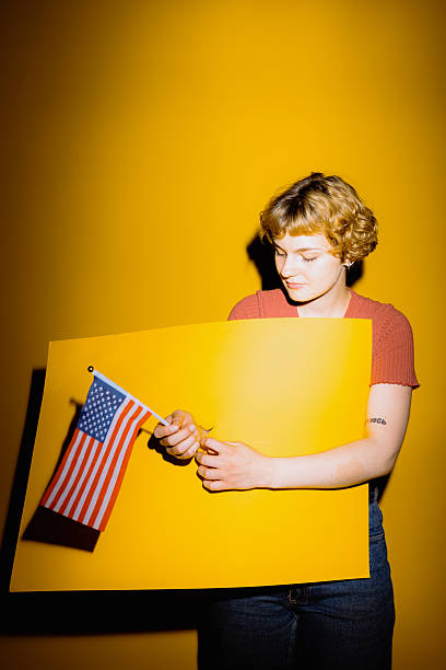 istock Bright celebration with an American flag in a vibrant backdrop 2212374808