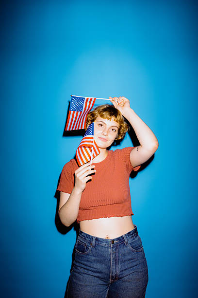 istock Celebrating freedom with flags and vibrant colors in playful cheer 2212374846