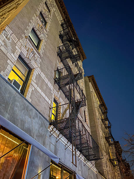 istock Historic Building with Fire Escapes at Night 2212375575