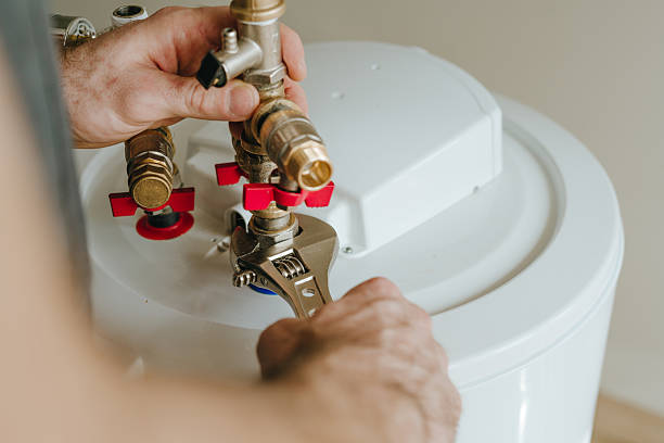 istock Installation of plumbing fitting of water heater 2212376280