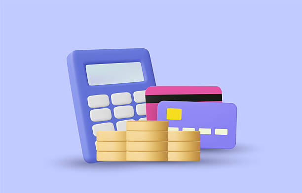 istock 3D illustration vector render of calculator, credit card and stack of coins icon. Concept of financial planning,payment management,expense control,personal finance,budgeting app,cash flow analysis 2212378640