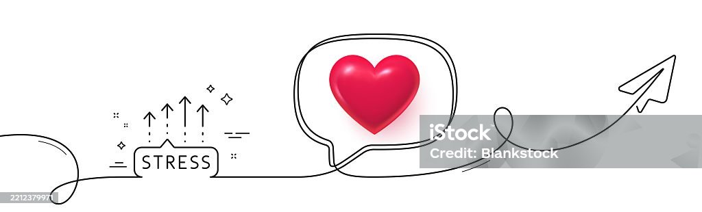 Stress Grows Line Icon Anxiety Depression Chat Sign Continuous Line ...