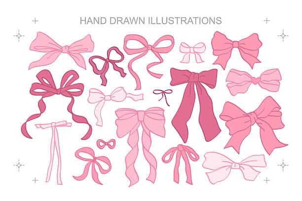 Hand Drawn Bow Illustrations – Vintage Ribbon Clipart Set