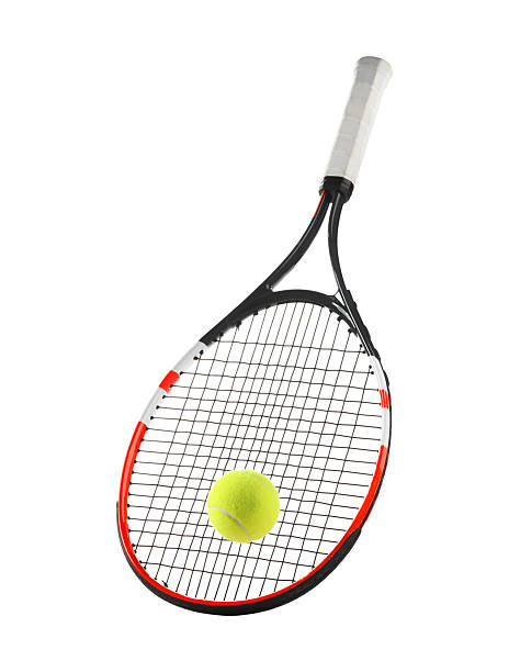 istock Tennis racket with ball isolated on white 2212384934