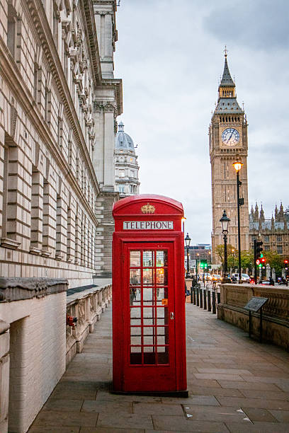istock Red phone booth and Big Ben in London, England, vertical format 2212389634