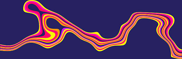 istock Vector Illustration Background Depicting a Flowing Abstract Design With Vibrant Pink, Yellow, and Purple Colors Against a Clean Dark Blue Backdrop 2212391590