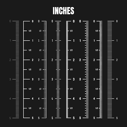 Height Scale Indicator Vertical Inch Scale For Measuring Length Or Height Various Measurement ...