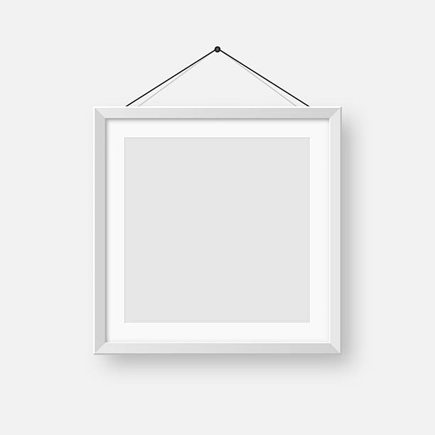 istock Realistic blank white picture frame. Modern poster mockup for artwork, photography, or advertising. Perfect for art galleries, interior decor, and branding. Vector illustration 2212394683