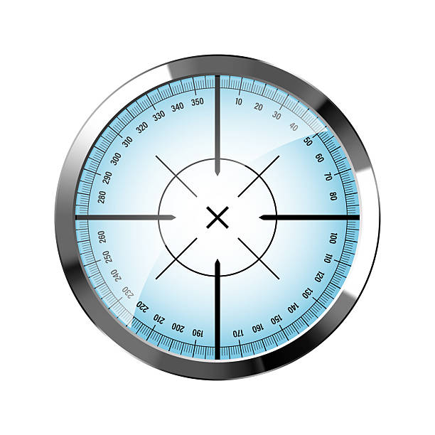 istock Chrome weapon sight, sniper rifle optical scope. Hunting gun viewfinder with crosshair. Aim, shooting mark symbol. Military target sign, silhouette. Game interface UI element. Vector illustration 2212394700
