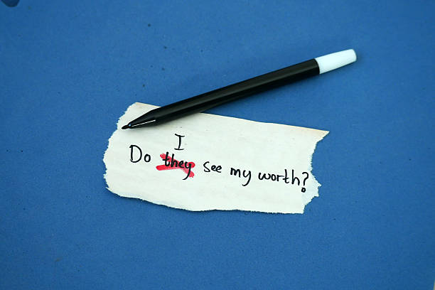 istock Handwritten text messages Do They See My Worth? replacing Do I See My Worth? Self-Reflection, Emotional Healing, Identity Discovery, Empowerment, Mental Health Growth, Personal Journey 2212396950
