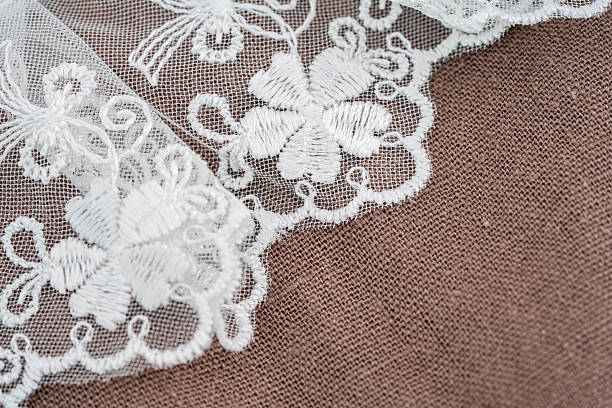istock Lace Embroidery on Fabric Close-Up 2212399086