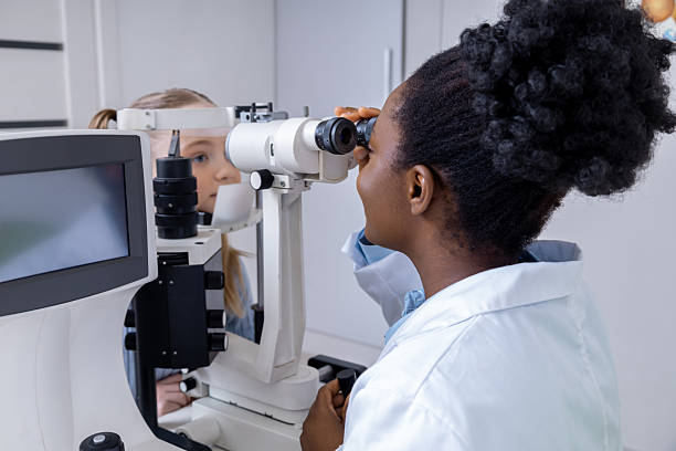 istock African american female ophthalmologist working at her office 2212405004