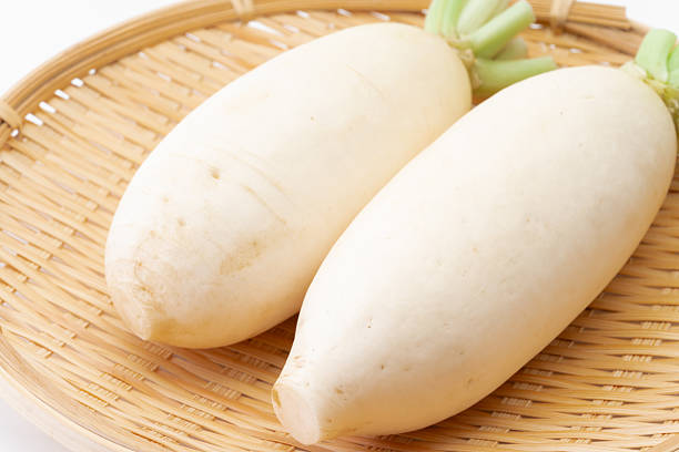 Close-up of spicy daikon radish