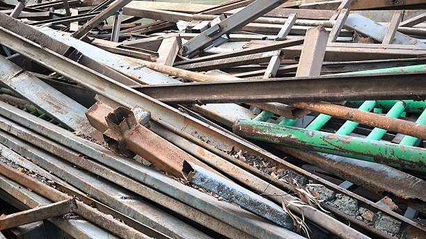 istock Scrap metal from building construction. Development concept for environmental conservation. 2212411429