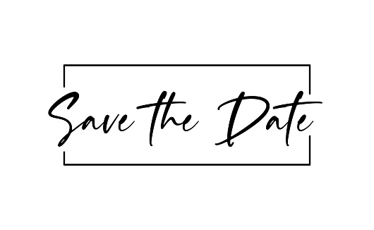Cursive Date Save The Date Design For Banner Invitation Card Calligraphic Cursive ...