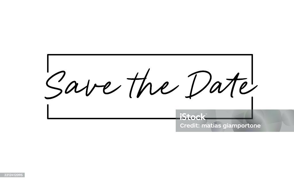 Cursive Date Save The Date Design For Banner Invitation Card Calligraphic Cursive ...