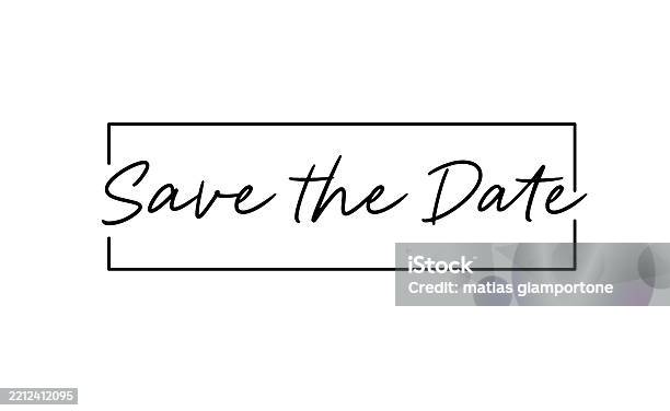 Date Sign Cursive Save The Date Design For Banner Invitation Card Calligraphic Cursive ...