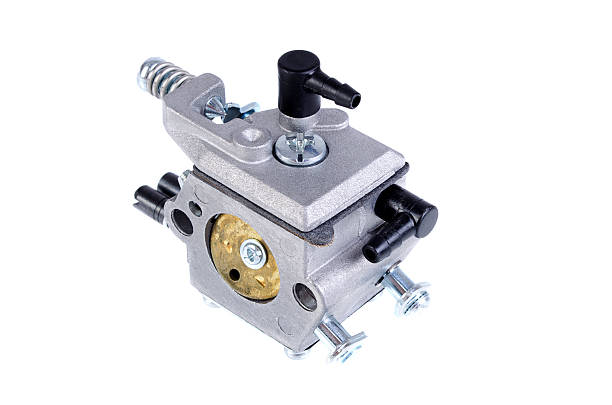 istock Chainsaw carburetor close-up on a white background 2212414417