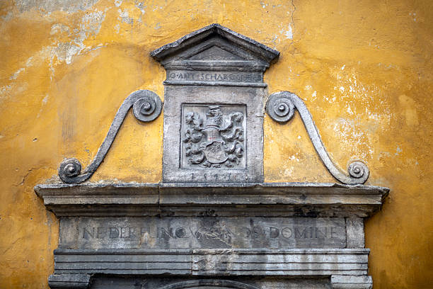 Lund, Sweden - 12 June 2024: Three Crowns, the national emblem of Sweden, composed of three gilded coronets