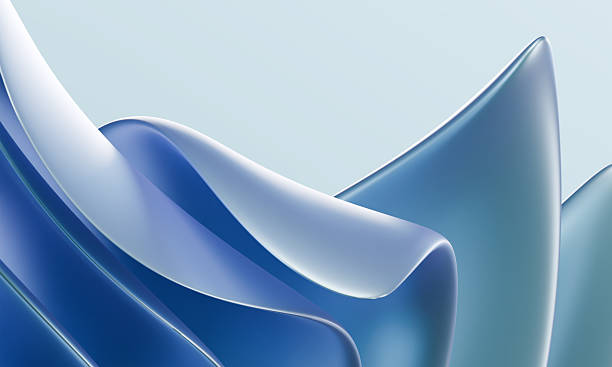 istock Corporate Technology Background with Sleek Blue Curved Forms and Clean Design 2212426855