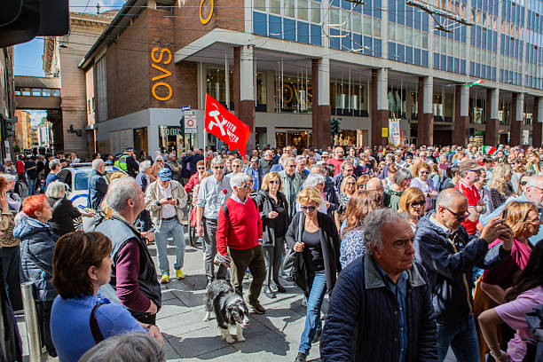 Main procession of the festival of Nazareth. \nAerial view