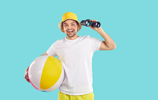 istock Excited guy enjoy summer vacations 2212430668