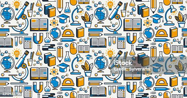 Pattern Background Graphics Learning Education Seamless Background Vector Endless Pattern Wallpaper With A ...