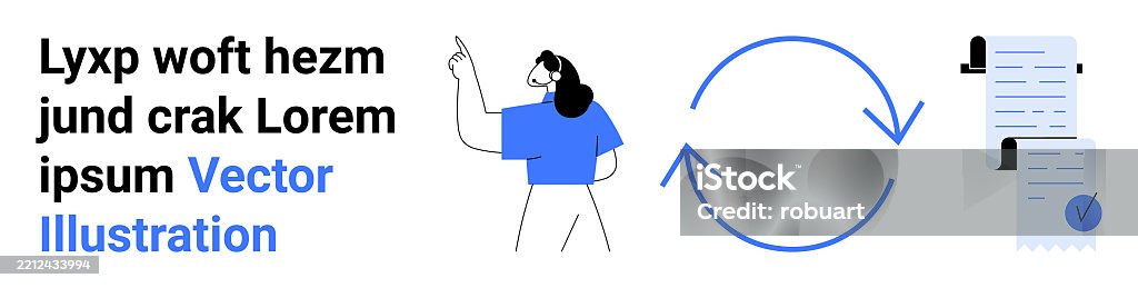 Person Pointing Loading Symbol Checklists Conveying Task Management And ...