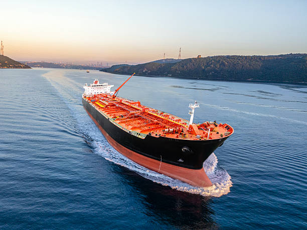 istock Crude oil tanker ship passing  Bosphorus 2212446076