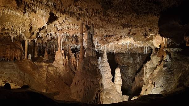 istock Natural Limestone Cave with Stunning Stalactites and Textured Interior Walls 2212446158