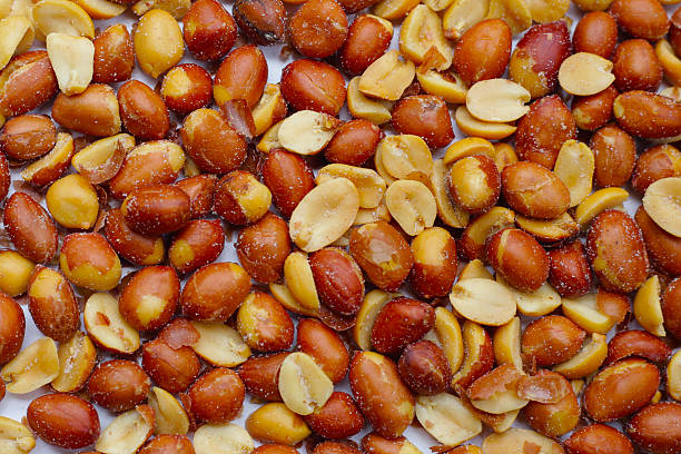 istock Red skin peanuts roasted salted, peanut snacks 2212462231